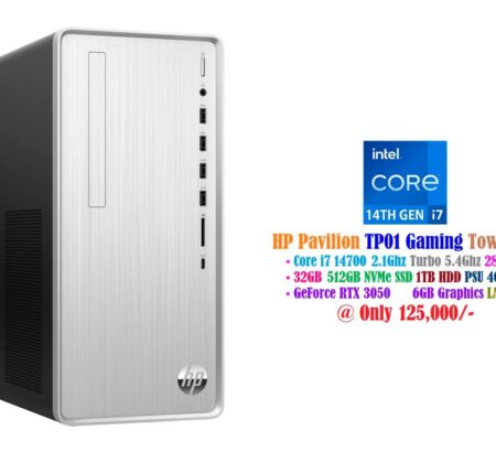 HP Pavilion TP01 Gaming Tower Core i7 14700 2.1Ghz 28 CPUs 32GB 512GB NVMe SSD 1TB HDD PSU 400W Nvidia GeForce RTX 3050 6GB Graphics